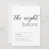 De nacht voor de repetitie van het diner kaart (Voorkant)