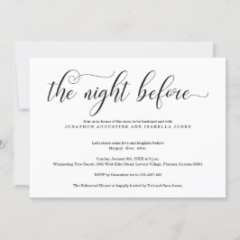 De nacht voor de repetitie van het diner kaart