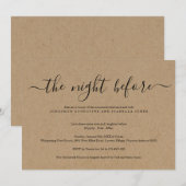 De nacht voor de repetitie van het diner kaart (Voorkant / Achterkant)