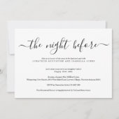 De nacht voor de repetitie van het diner kaart (Voorkant)