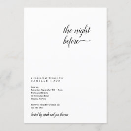 De nacht voor de repetitie van het diner kaart