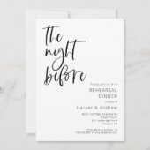 De nacht voor de repetitie van het diner kaart (Voorkant)