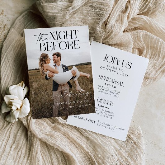 De nacht voor de repetitie van het diner kaart