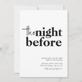 De nacht voor de repetitie van het diner kaart (Voorkant)