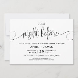 De nacht voor de repetitie van het diner kaart