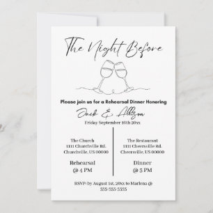 De nacht voor de repetitie van het diner kaart