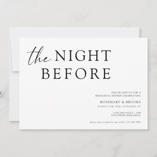 De nacht voor de repetitie van het huwelijk Invita Kaart (Voorkant)