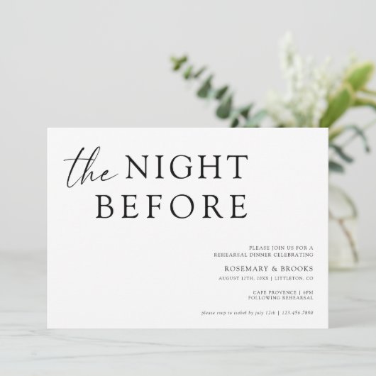 De nacht voor de repetitie van het huwelijk Invita Kaart (Staand voorkant)