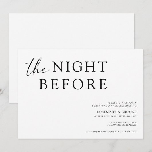 De nacht voor de repetitie van het huwelijk Invita Kaart (Voorkant / Achterkant)