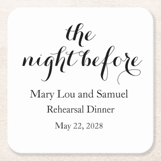 De nacht voor de repetitie van Onderzetters van bi (Voorkant)