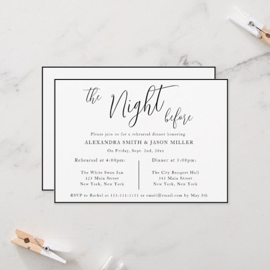 De nacht voor de russische repetitie kaart (Voorkant / Achterkant in situ)