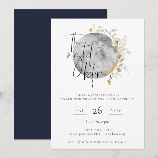 De nacht voor de vergulde maan kaart (Voorkant / Achterkant)