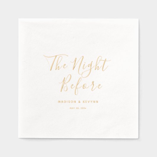 De nacht voor de zwart-witte bruiloft folie servetten (Voorkant)