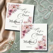 De nacht voor Dusty Pink Boho Floral Wedding Servet