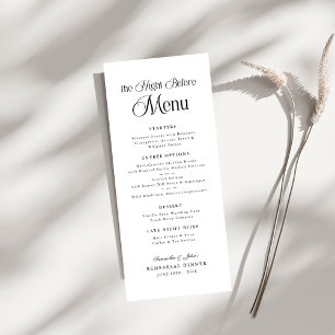 De Nacht Voor Eenvoudige Elegante Oefenavond Dinne Menu