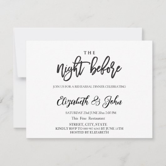 De nacht voor eenvoudige repetitie kaart (Voorkant)