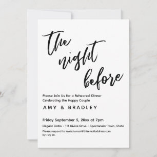 De Nacht Voor Handgeschreven Lettertypografie Kaart
