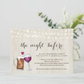 De nacht voor het eten van bier en wijn aankondiging (Staand voorkant)