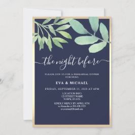 De nacht voor het marineblauw-repetitief avondeten kaart