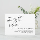 De nacht voor het repetitief eten kaart (Staand voorkant)