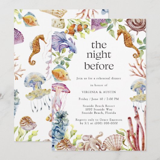 De nacht voor het repetitief eten kaart (Voorkant / Achterkant)