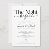 De nacht voor het repetitief eten kaart (Voorkant)