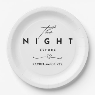De nacht voor het repetitief eten papieren bordje