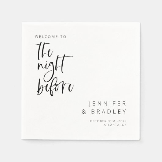 De nacht voor het repetitief eten servet (Voorkant)