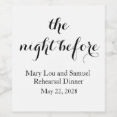 De nacht voor het repetitief waslabel wijn etiket (Enkel label)