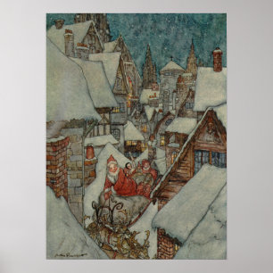 De nacht voor Kerstmis door Arthur Rackham Poster