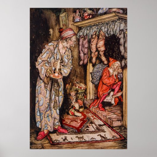 De nacht voor Kerstmis door Arthur Rackham Poster (Voorkant)