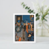 De nacht voor Kerstmis, door Denlow, 1903 (colou Feestdagenkaart (Staand voorkant)