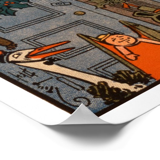 De nacht voor Kerstmis, door Denlow, 1903 (colou Poster (Hoek)