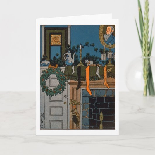 De nacht vóór Kerstmis door Denlow, 1903 (kleur Feestdagen Kaart (Voorkant)