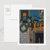 De nacht vóór Kerstmis door Denlow, 1903 (kleur Feestdagenkaart (Voorkant / Achterkant)