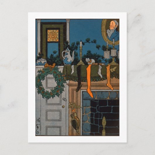 De nacht vóór Kerstmis door Denlow, 1903 (kleur Feestdagenkaart (Voorkant)