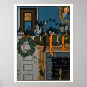 De nacht voor Kerstmis door Denlow, 1903 (kleur) Poster