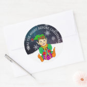 De nacht voor Kerstmis Elf Ronde Sticker (Envelop)