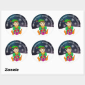 De nacht voor Kerstmis Elf Ronde Sticker (Vel)