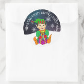 De nacht voor Kerstmis Elf Ronde Sticker (Tas)