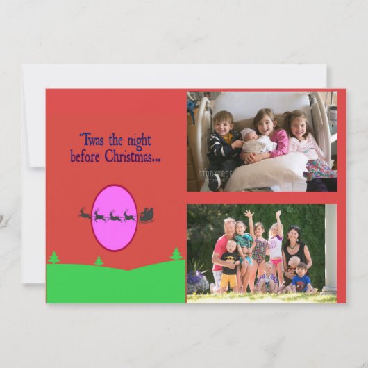 De nacht voor Kerstmis Feestdagenkaart (Voorkant)