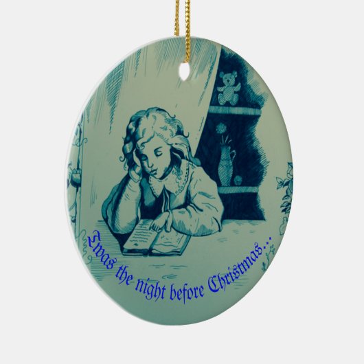 De nacht voor Kerstmis Keramisch Ornament (Rechts)