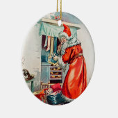 De nacht voor Kerstmis Keramisch Ornament (Rechts)