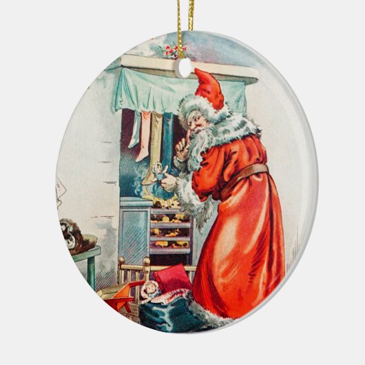 De nacht voor Kerstmis Keramisch Ornament (Links)