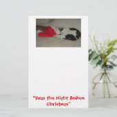 De nacht voor Kerstmis Kitten Briefpapier (Staand voorkant)