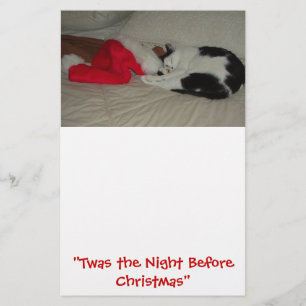 De nacht voor Kerstmis Kitten Briefpapier