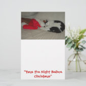 De nacht voor Kerstmis Kitten Briefpapier (Staand voorkant)