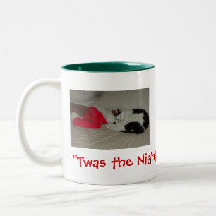 De nacht voor Kerstmis Kitten Tweekleurige Koffiemok