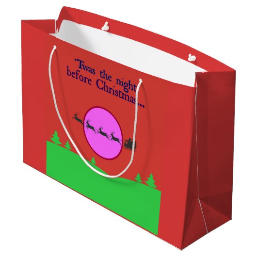 De nacht voor Kerstmis Large Cadeautasje (Achterkant Gekanteld)