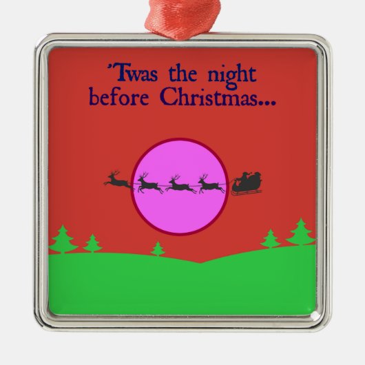 De nacht voor Kerstmis Metalen Ornament (Voorkant)